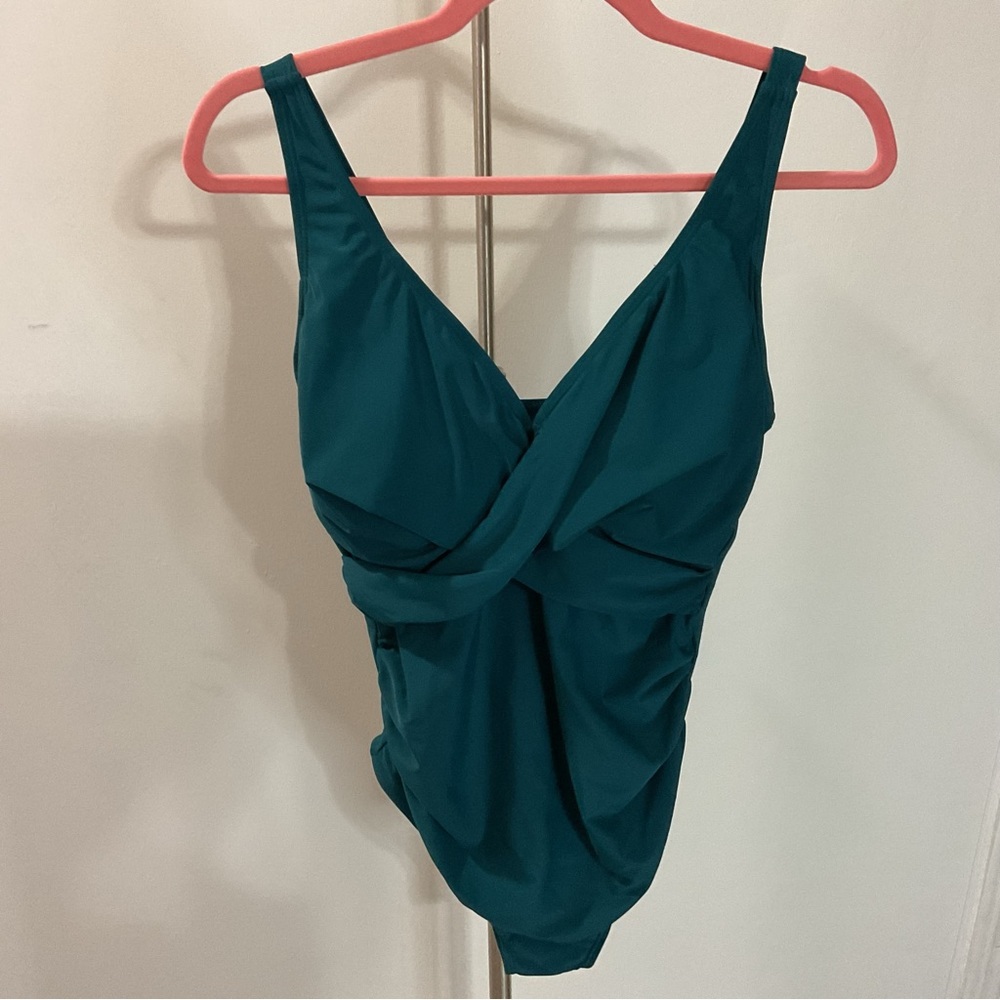 Maternity One Piece Green Swimsuit Size M NWT